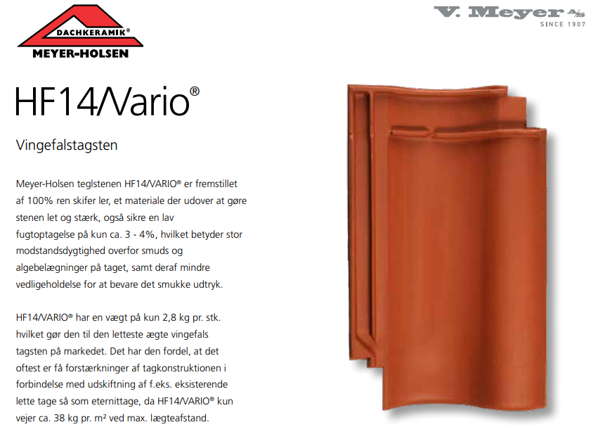 HF 14 VARIO Vingefalstagsten